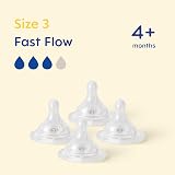 MAM Teats Size 3 4 Pack Fast Flow Fits All MAM Bottles SkinSoft Silicone view 2