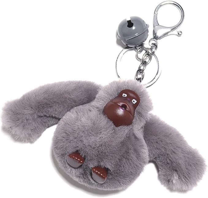 Amazon Co Jp キーホルダー かわいいふわふわの毛皮の猿のキーホルダー女性gorillaキーホルダーバッグ車のトリンタジュエリーパーティーの結婚式のぬいぐるみキーリング動物人形ギフト Color Dark Gray ホーム キッチン