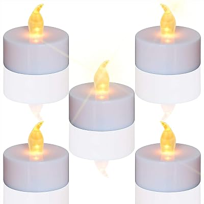 TEECOO LED Tea Lights 12 Pack Battery Operated Flameless Candles 3.4cm Dia