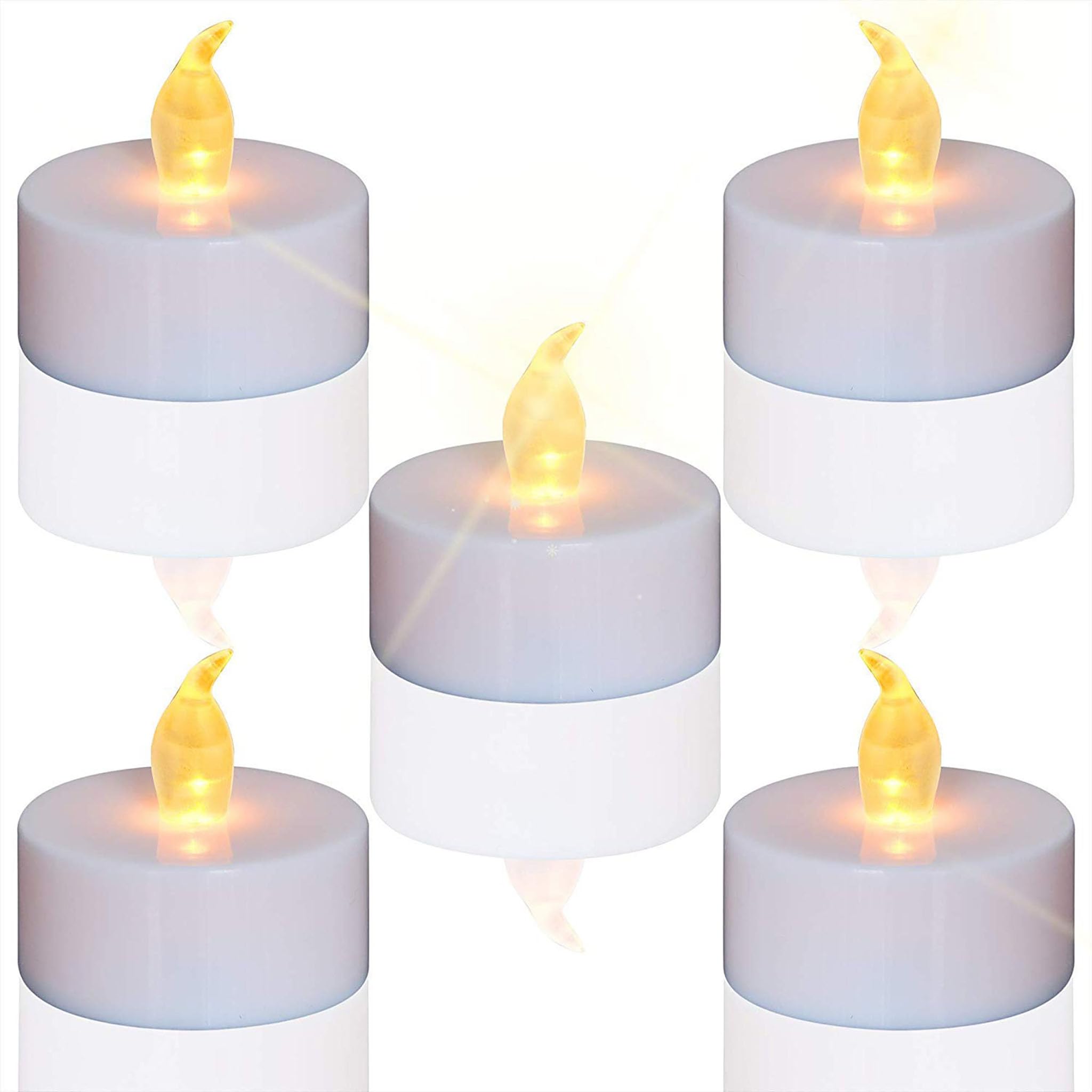 TEECOO Tea Lights Led Candles: Battery Operated Candle Flameless Candles 12 Pack Flameless Flickering Warm Yellow Electric Tea Lights Decoration for Party Halloween Festivals Weddings etc