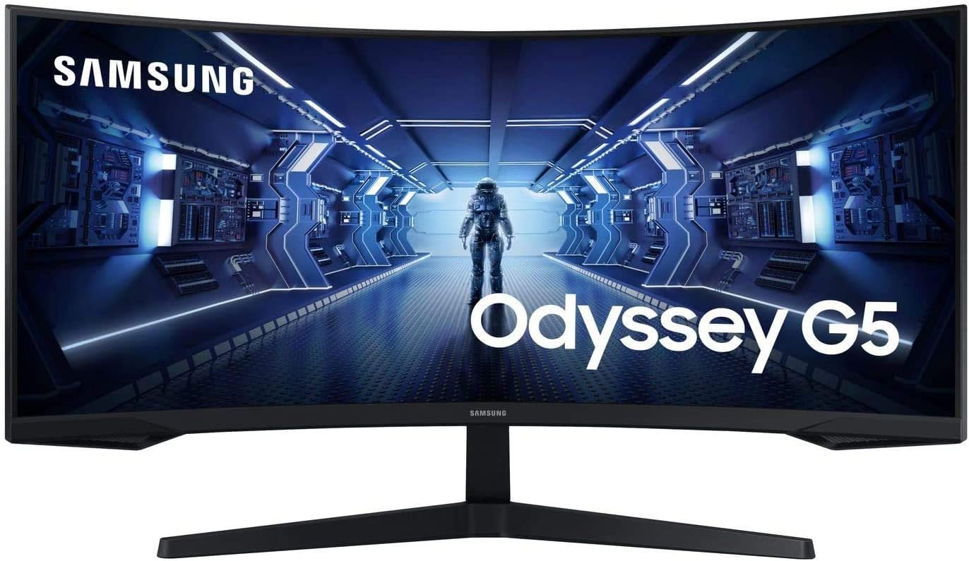 Samsung Odyssey LC34G55TWWUXEN 34" G55 1000R Curved Gaming Monitor - 165Hz, 1ms, 1440p QHD, Freesync Premium, HDR10, HDMI, 1 x Displayport , Black