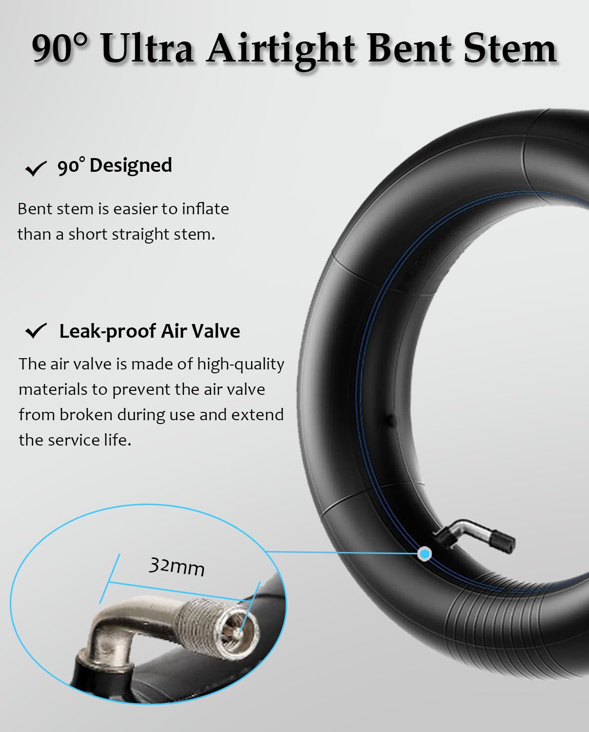 Felixstory 10x3/255x80(80/65-6) Scooter Inner Tube Fit for Varla Eagle One/Nanrobot D4+ D5+ D6+/Apollo ghost/Kugoo M4 Pro/Joyor s10-s Electric Scooter, Go karts ATV Quad Speedway, with 45 Degree Valve
