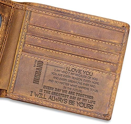 Leathrr I Love You, I am who I am Because of You, to My Husband - Men Wallet, Gift for Husband, Birthday Gift