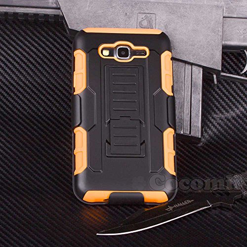 Galaxy J7 Case, Cocomii Robot Armor NEW [Heavy Duty] Premium Belt Clip Holster Kickstand Shockproof Hard Bumper Shell [Military Defender] Full Body Dual Layer Rugged Cover Samsung (Orange) - Thumbnail 5