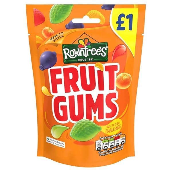 ROWNTREES FRUIT GUMS 120G (PACK OF 6)
