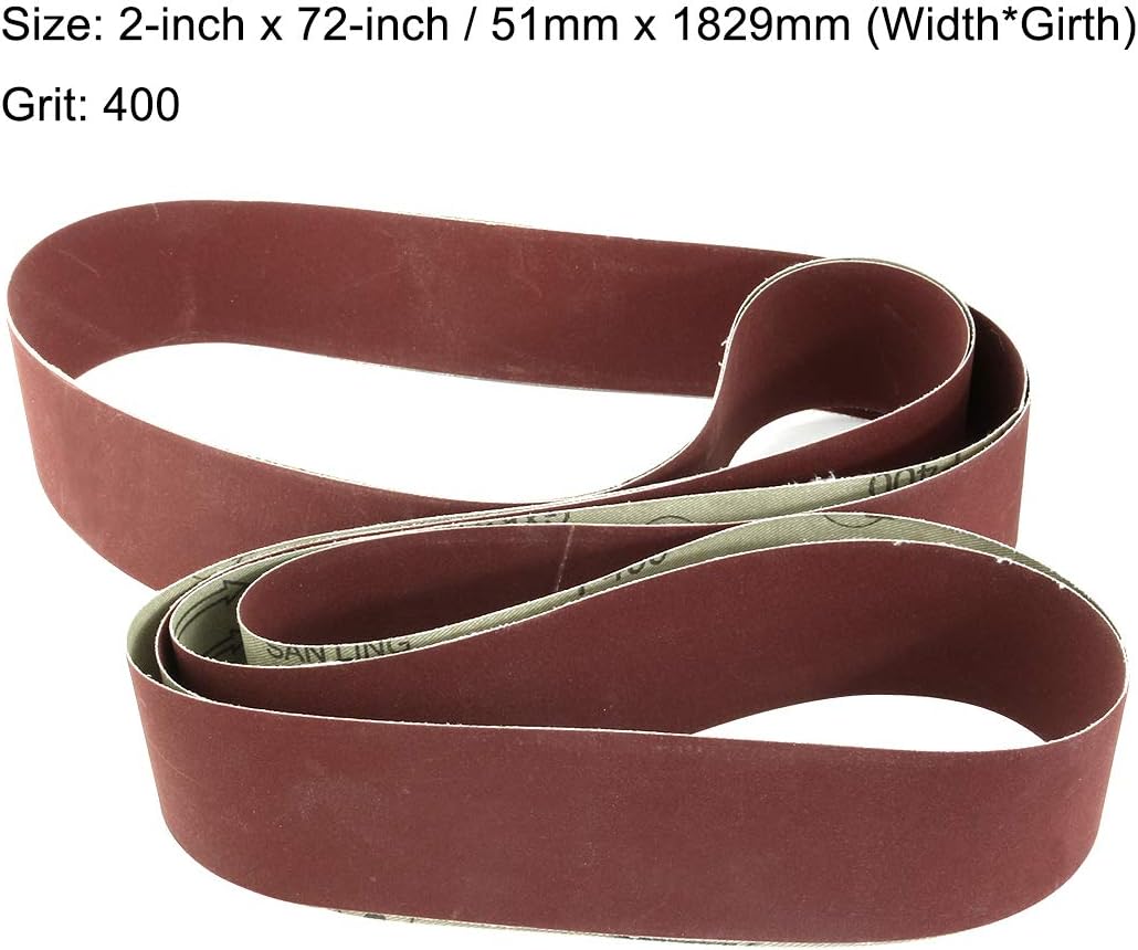 Sourcingmap 2-Inch x 72-Inch Aluminum Oxide Sanding Belt 400 Grits Sandpaper Flush Joint for Belt Sander 2pcs - Image 3