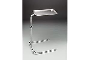 Dukal TEC 4352 Tech-Med Stainless Steel Single Post Mayo Stand, U-Shaped Base, Adjusts From 31" - 50"
