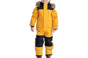 YARDSONG Kids One Piece Snowsuit Girls Boys Ski Snowboard Jumpsuits Winter Thicken Warm Waterproof Windproof Thermal Jackets