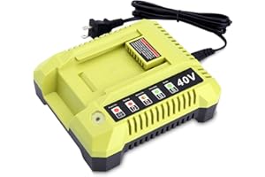KEKEPOWTOBAT Compatible with Ryobi 40V Charger, OP401 Fast Charger Compatible with Ryobi 40V Battery OP4040 OP4050 OP4060 OP4075 OP40261 OP40601 OP40602 OP40401 OP40301 OP40204 OP40201 OP4015 Lithium Batteries