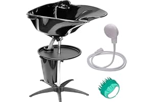 BARBERPLAN Portable Shampoo Bowl, Salon Wash Sink Bundle Unit Hair Washing Basin, with Bucket Shower and Massage Brush, Suitable for Barber Stores, Homes, Beauty Salon, Elderly and pregnant women Shampoo Bowl