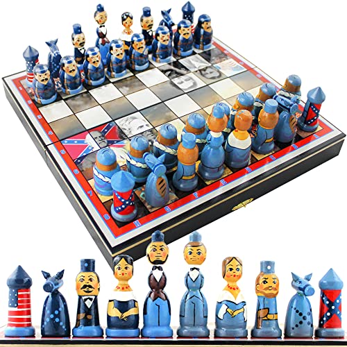 Civil War Chess Set - American Civil War Chess Pieces Nesting Dolls ...