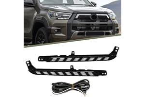 AFOGGEST Daytime Running Light For Toyota Hilux Revo 2020 2021 2022 2023 Dynamic Turn Signal Lamp For Hilux Rocco LED Light Bar with Wire Harness