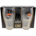 Guinness Toucan Stout Beer Glass Twin Pack | Certified Official Merchandise 20oz Glass | Gifts for Beer Lovers
