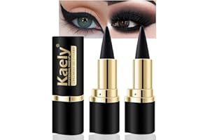 Kaely 2Pcs Gel Eyeliner Pencil, Natural Black Eyeliner Cream, Liquid Eye Liner Pencils for Older Women Waterproof, Smoky Eyeshadow Palette Goth Halloween Makeup Kit, delineador de ojos contra el agua