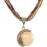 Coridy Boho Stone Pendant Necklace Tribal Choker Necklaces Fashion Beaded Jewelry for Women