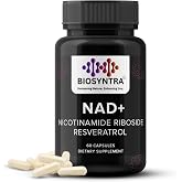 Biosyntra NAD+ Supplement 900mg &ndash; Nicotinamide Riboside with Resveratrol &ndash; Pure Anti-Aging Supplement for Cellular Energy, Longevity &amp; Vitality &ndash; 3rd Party Tested, Non-GMO, Gluten-Free, 60 Capsules