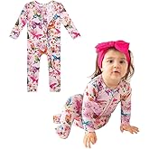 Posh Peanut Convertible Baby Sleepers - Footless Baby Pajamas with 2 Way Zipper for Easy Diaper Changes (Preemie) Watercolor Butterfly