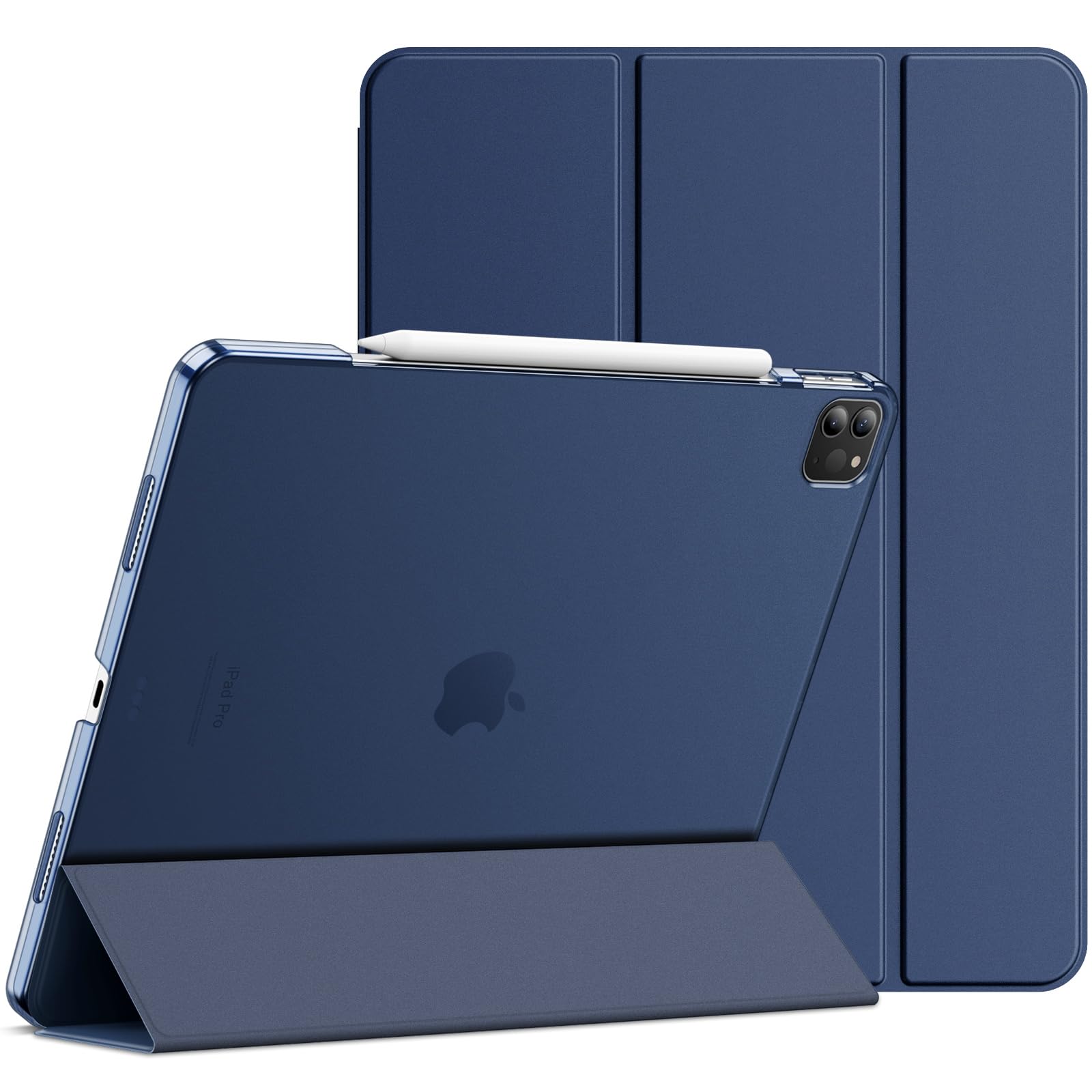 JETech Case for iPad Pro 12.9-Inch (6th/5th Generation, 2022/2021 Model), Slim Stand Hard Back Shell Smart Cover with Auto Wake/Sleep (Navy)