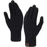 FZ FANTASTIC ZONE Womens Winter Touchscreen Gloves for Cold Weather, Chenille Warm Knit Gloves
