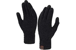 FZ FANTASTIC ZONE Womens Winter Touchscreen Gloves for Cold Weather, Chenille Warm Knit Gloves