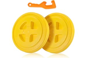 ZAIXIA 2 Pieces 5 Gallon Bucket Lid with Bucket Lid Opener,Plastic Storage Bucket Leak-Proof Screw Seal Lids,Pet Food Storage Container Lid for Home Paint Storage Buckets