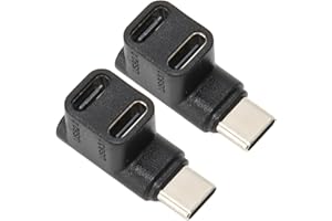 Right Angle USB C 3.1 Adapter 1 to 2 | 10Gbps Data Transfer, 100W PD Charging, Dual Female Ports for 4K@60Hz Video & Gaming, 