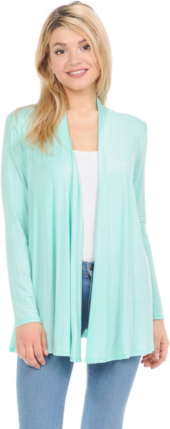 Pastel by Vivienne Women's Long Sleeve Jersey Cardigan (25+ Colors/S-XL)
