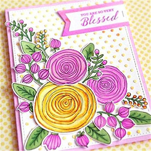 5.5x5.5inch Flower Clear Stamp and Dies Set Die Cuts Metal Cutting Die for Scrapbooking Card Making