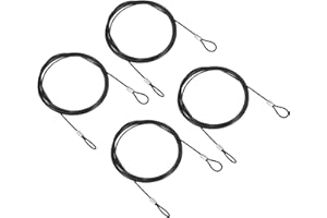 PATIKIL 6.5Ft Safety Cable Lock, 4 Pack Stainless Steel 2mm Dia Security Wire Rope with Double Loop for Stage Lighting Luggag