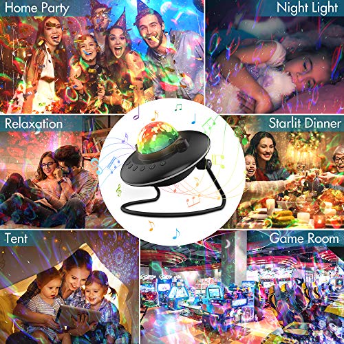 LED Galaxy Projector Light, Rotating Ocean Wave Nebula Moon Star Projector, RGB Color Changing Night Lights, Bluetooth Music Player&Timer, Ambiance Lamp Gifts for Kids Bedroom Adults Room Home Decor