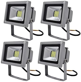 4 Pcs, 20W luz blanca fría SMD proyector LED Proyector de exterior ...