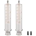 Jiaxix 2Pack 50ml/cc Glass Syringe With Metal Head and Caps for Liquid,Small Syringe for Oil or Glue Applicator,No Needle