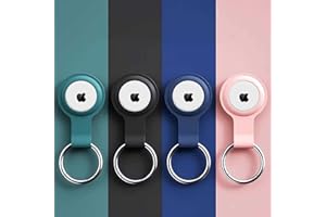 Silicone Case Compatible with Keychain, 4 Pack Holder for Case, Accessories for Collar (Gray/Green/Pink/Blue)