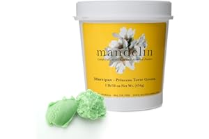 MANDELIN CALIFORNIA ALMONDS AND ALMOND PASTES Mandelin Princess Torte Green Marzipan Modeling Paste, 33% Almonds, 67% Sugar (Green, 2 lb)