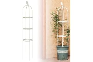 Anothera Garden Trellis for Climbing Plants 6ft Outdoor Tower Obelisk Garden Trellis Tall Potted Plants Support Flowers （White）