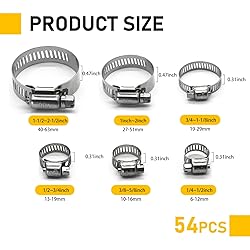 Jawmoy 54 PCS Car Stainless Steel Hose