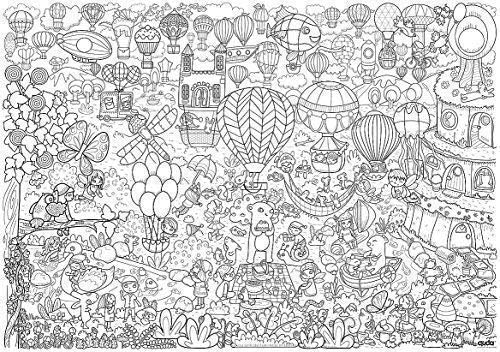 quda® Originals - “Twelve at Noon in the Balloon Lagoon - Giant Colouring Poster