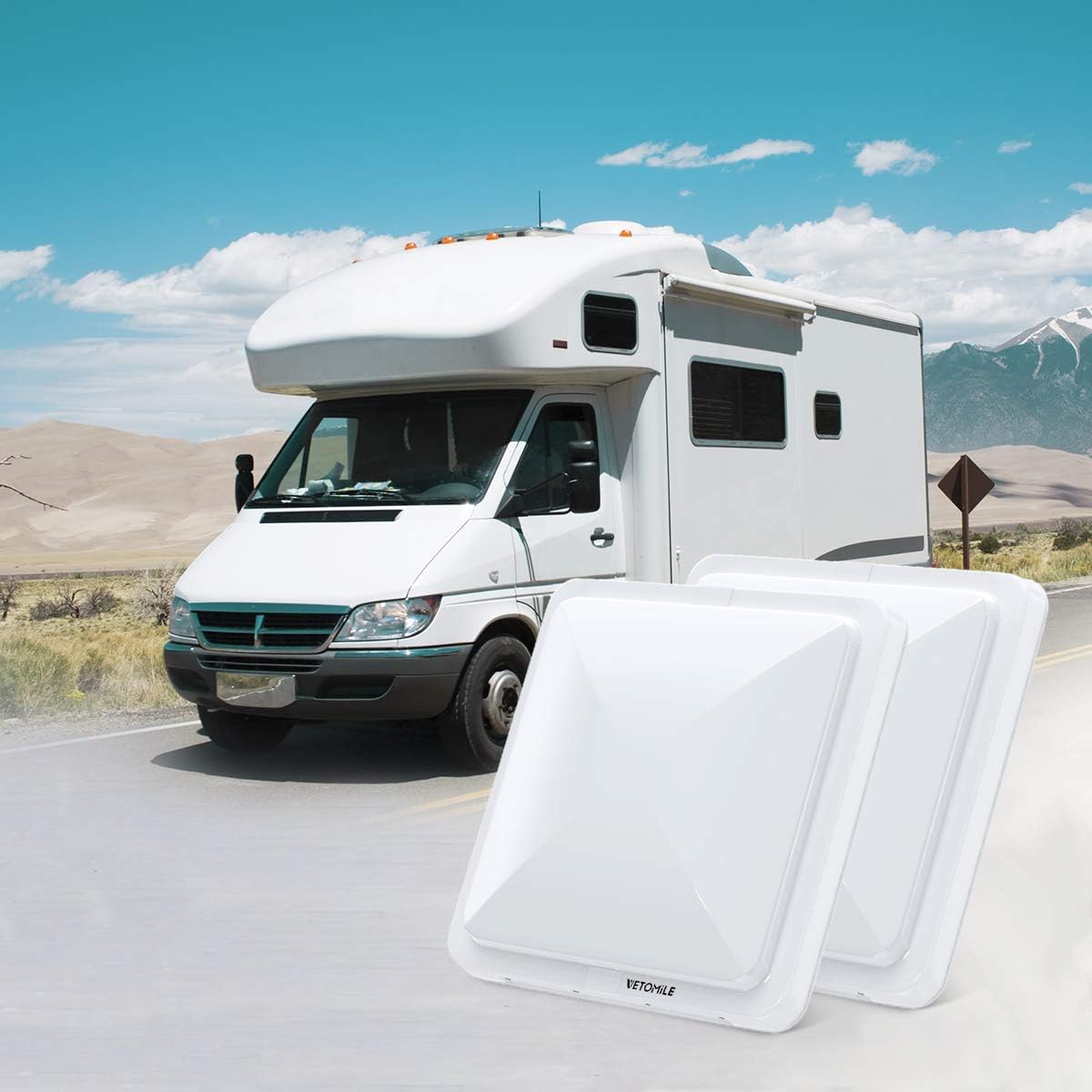 VETOMILE RV Roof Vent Lid Cover 14 inch Universal White Cover Lid for Motorhome Trailer RV Camper 2 Pack: Home Improvement