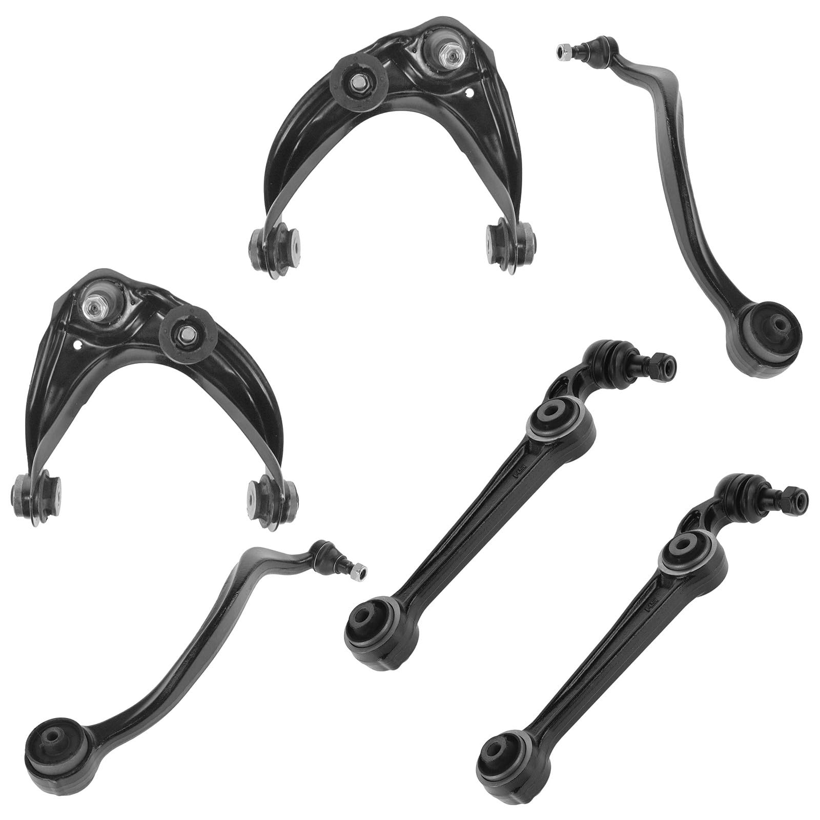 TRQ Front Control Arm with Ball Joint Set 6 Piece Compatible with 2006-2007 Ford Fusion 2006 Lincoln Zephyr 2003-2008 Mazda 6 2006-2007 Mercury Milan Image