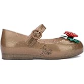 mini melissa Girl's Sweet Love + Disney Princess Mary Jane Jelly Flat for Toddlers &amp; Babies - Jelly Shoes for Little Girls with Adjustable Strap &amp; Side Buckle
