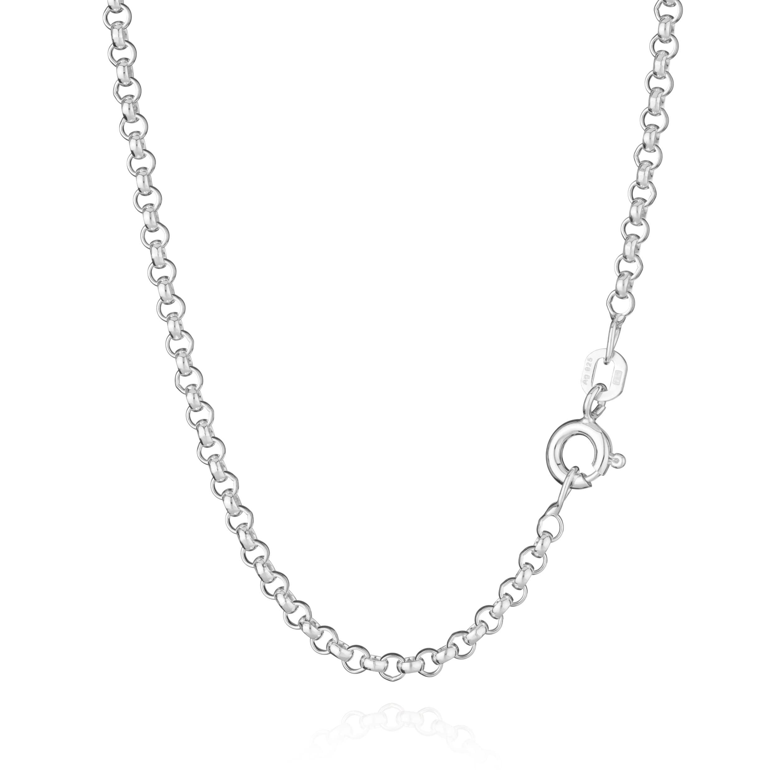 NKlaus 42cm pea necklace 925 Sterling Silver 2,5mm width necklace spring ring clasp 8134