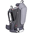 phil&teds Escape Child Carrier Frame Backpack, Charcoal – Height Adjustable Body-Tech Harness - Articulating Dual Core Waist Belt – Includes Hood, Daypack, Change Mat – 30L Storage – 2 Year Guarantee