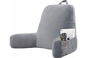 ACTEB Reading Pillows for Sitting in Bed Adult with Arms Rest Hypoallergenic Memory Foam Upright Back Support Pillow for Sit Up in Floor Corner Sofa Nook, Medium Size