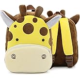 Cute Toddler Backpack,Cartoon Cute Animal Plush Backpack Toddler Mini School Bag for Kids Age 1-4Years Old(Giraffe)
