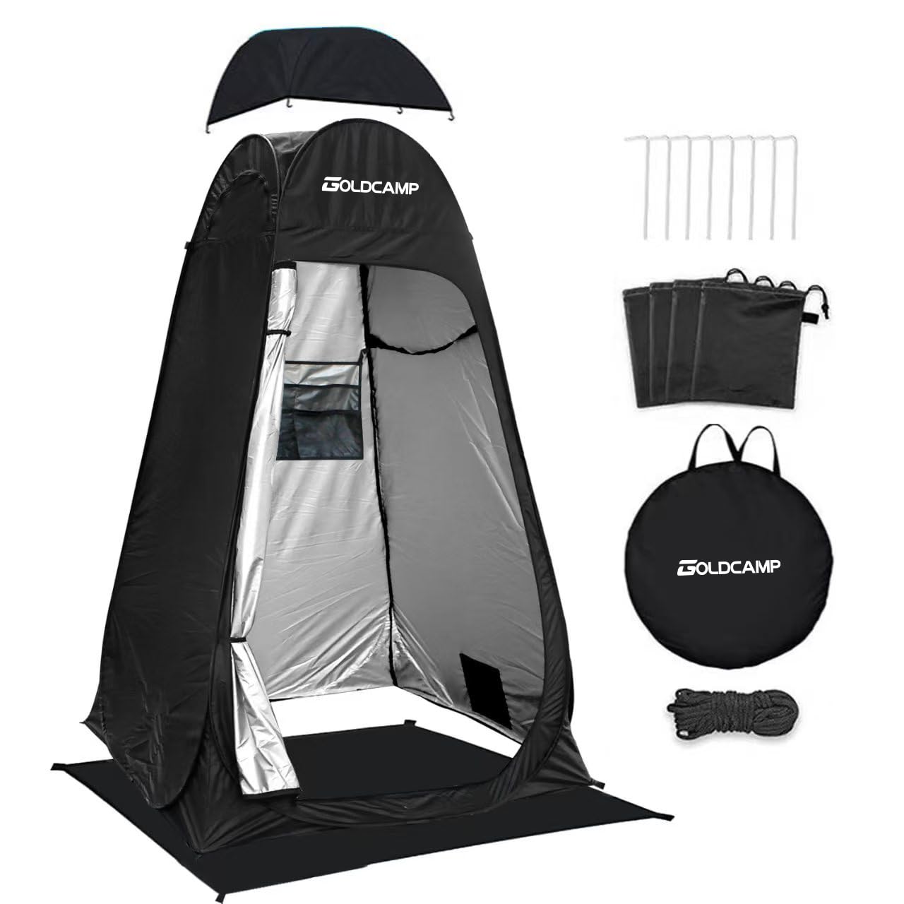Photo 1 of GOLDCAMP Camping Shower Tent Privacy Tent - Pop Up Changing Toilet Portable Sun Shelters Dressing Room Instant Outdoor for Camping Hiking Beach Picnic Fishing with Carrying Bag