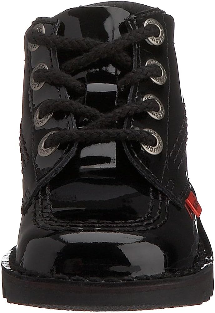 black patent infant boots