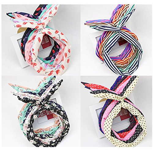 Casualfashion 6Pcs Women Korean Bow Hairband Twisted Knotted Hair Band Headband Head Wrap