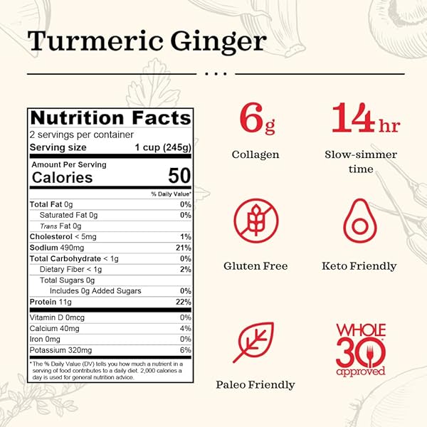 KETTLE & FIRE BROTH BONE CHICKEN TURMERIC GINGER, 16.9 OUNCE