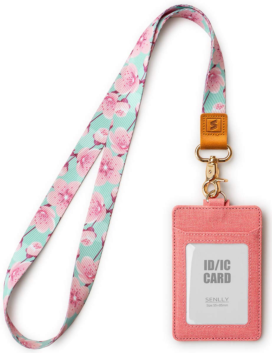 SENLLY ID Badge Holder Gift with Cute Neck Lanyard Strap, 2 Card Slots and 1 Clear ID Window, for Women and Men — image 1