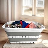 SAMMART 42L Collapsible Laundry Basket Foldable Pop Up Storage Grey/White view 2